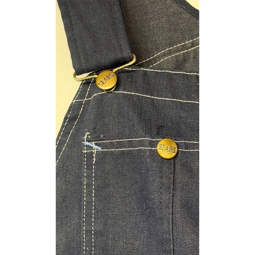 Vintage Sears Mens Overalls Union Made Perma-Prest Tradewear 40x32 Denim 70s - Picture 8 of 14